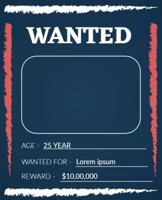 Vintage Western Wanted Criminal Poster Template