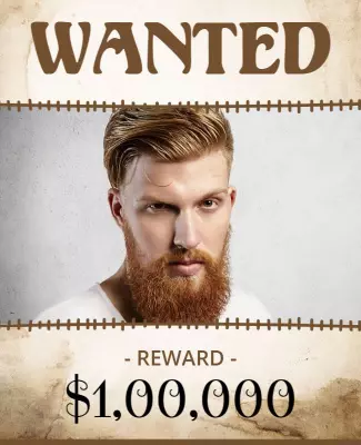 Vintage Western Wanted Reward Announcement Flyer Template