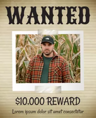 Vintage Wild West Wanted Poster with Reward Offer Template