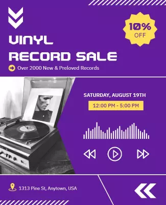 Vinyl Record Sale Event Flyer Template