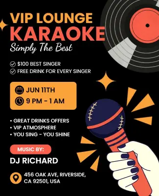 VIP Lounge Karaoke Night Event Flyer Template