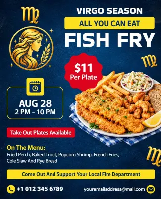 Virgo Season Special Fish Fry Flyer Template