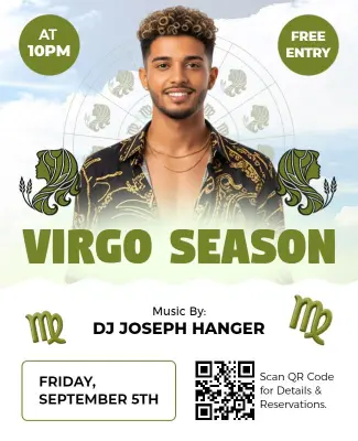 Virgo Season Zodiac Party Flyer Template