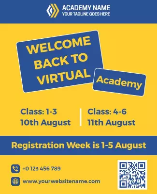 Virtual Academy Welcome Back Flyer Template