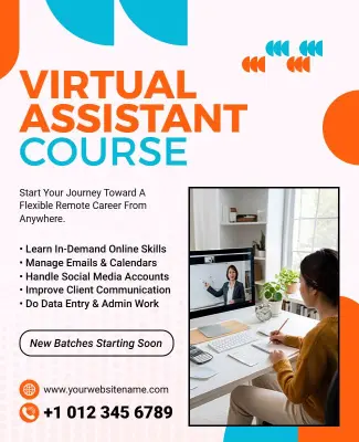 Virtual Assistant Training Course Flyer Template