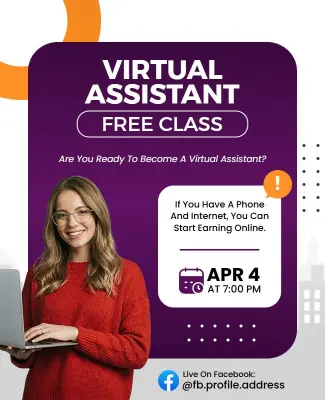 Virtual Assistant Training Free Class Flyer Template
