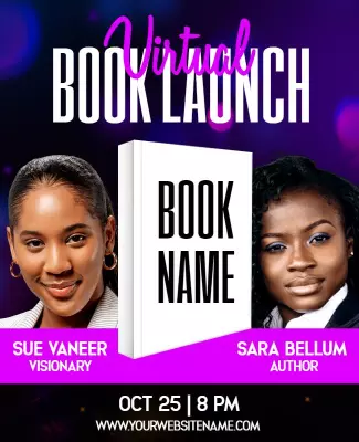 Virtual Book Launch Flyer Template