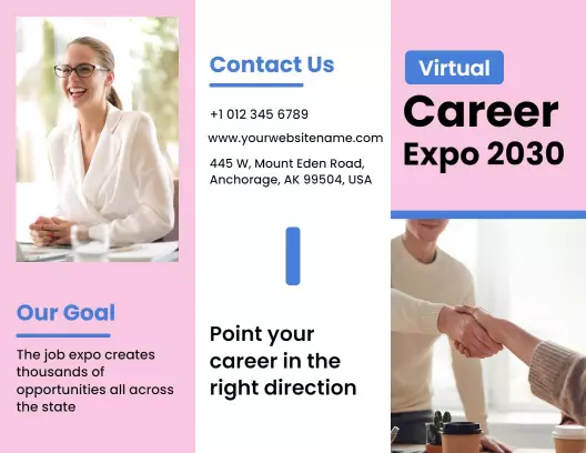 Virtual Career Expo Job Opportunities and Recruitment Brochure Template