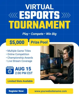 Virtual Esports Tournament Promotion Flyer Template