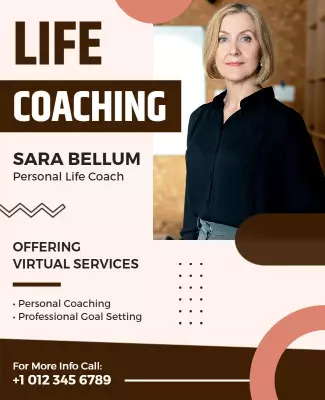 Virtual Life Coaching Services Flyer Template