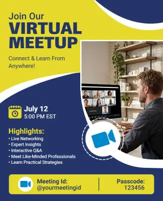 Virtual Meetup Event Flyer Template