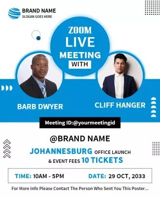 Virtual Office Launch Event Flyer Template