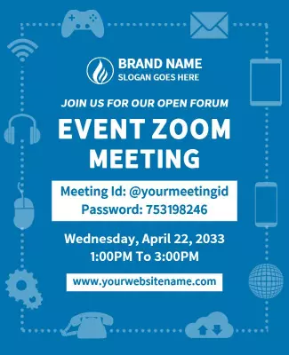 Virtual Open Forum Zoom Meeting Flyer Template