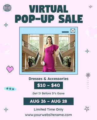 Virtual Pop-up Fashion Sale Flyer Template