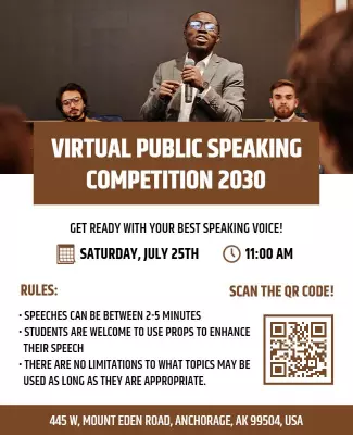 Virtual Public Speaking Competition Flyer Template