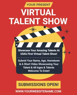 Virtual Talent Show Submissions Flyer Template