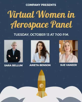 Virtual Women in Aerospace Panel Flyer Template