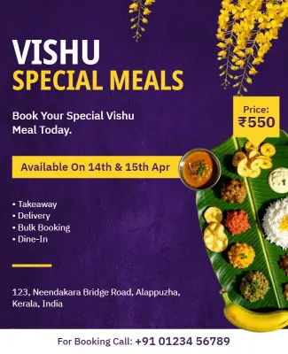 Vishu Celebration Special Meal Offer Poster Template
