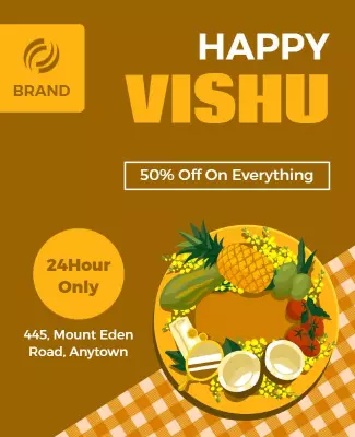 Vishu Festival Celebration Discount Flyer Template