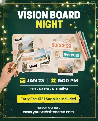 Vision Board Night Event Flyer Template