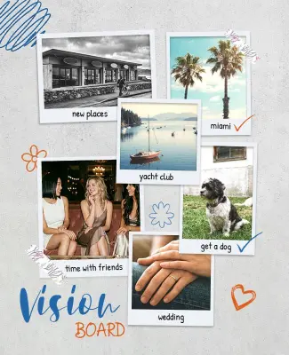 Vision Board Photo Collage Poster Template