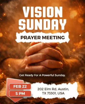 Vision Sunday Prayer Meeting Invitation Flyer Template