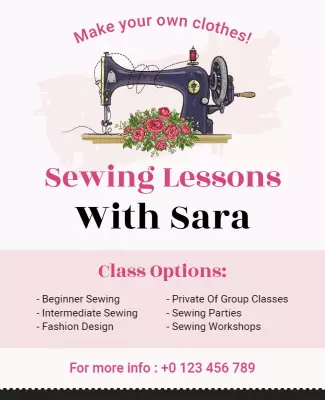 Vista White and Tuatara Handyman Sewing Flyer Template