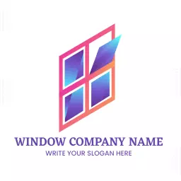 Vivid Pink and Purple Window Design Representing Modern Aesthetics Logo Template