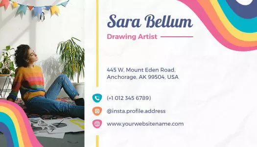 Vivid Rainbow Artistic Creative Portfolio Business Card Template