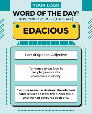 Vocabulary Word Of the Day Educational Flyer Template