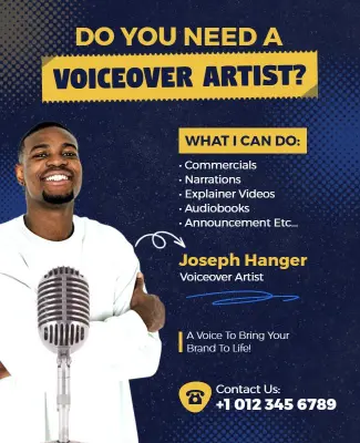 Voiceover Artist Services Promotional Flyer Template