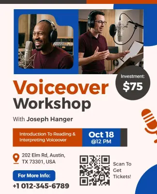 Voiceover Training Workshop Event Flyer Template