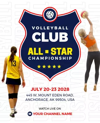 Volleyball Club All Star Championship Flyer Template
