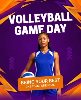 Volleyball Game Day Poster Template