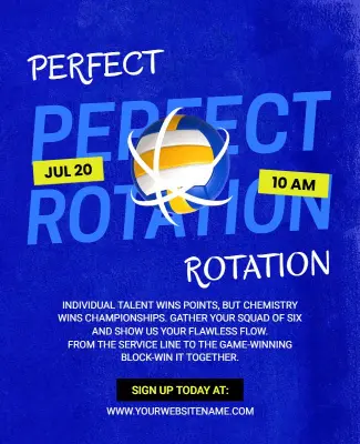 Volleyball Match Promotion Poster Template