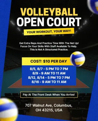 Volleyball Open Court Practice Flyer Template