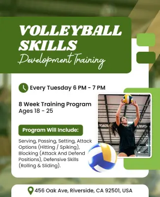 Volleyball Skills Development Training Flyer Template