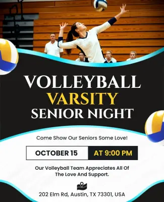 Volleyball Varsity Senior Night Event Flyer Template