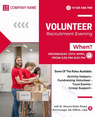 Volunteer Recruitment Event Evening Flyer Template