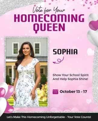 Vote for Homecoming Queen Event Flyer Template