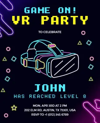 VR Birthday Party Flyer Template