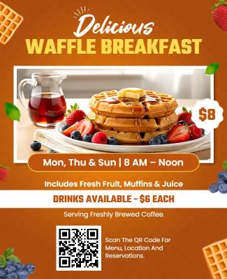 Waffle Breakfast Special Event Flyer Template