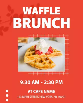 Waffle Brunch Event Flyer Template