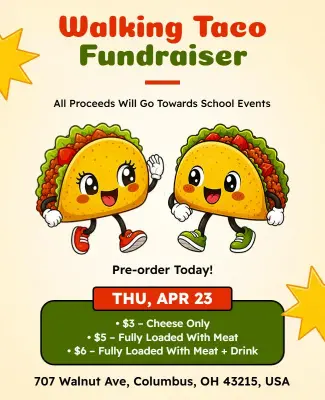 Walking Taco Fundraiser Event Flyer Template