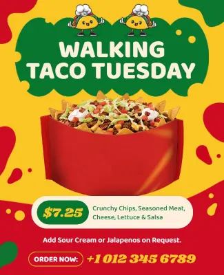 Walking Taco Special Tuesday Flyer Template