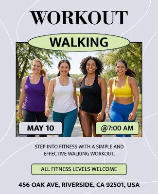 Walking Workout Event Flyer Template