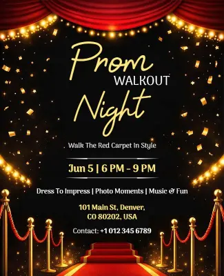 Walkout Style Prom Night Party Flyer Template