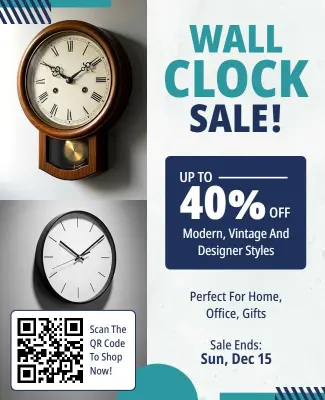Wall Clock Sale Promotion Flyer Template