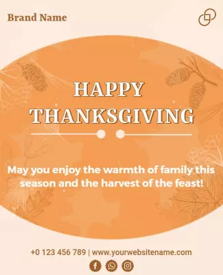 Warm Autumn-inspired Thanksgiving Celebration Poster Template