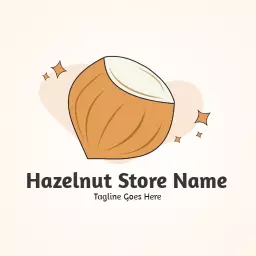 Warm Beige Background with Delicious Hazelnut Delight Logo Template